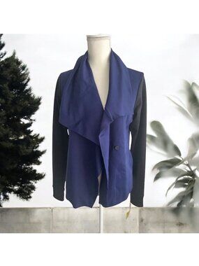 ALALA Navy Blue Black Drape Jacket Size Medium NEW NWT